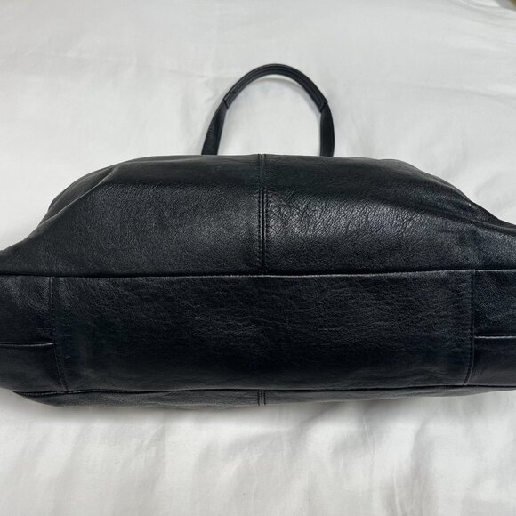 COACH ASHLEY BLACK LEATHER LARGE SATCHEL CARRYALL BAG PURSE F15513 - Picture 6 of 9